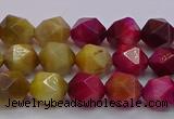 CTE1938 15.5 inches 10mm faceted nuggets mixed tiger eye beads