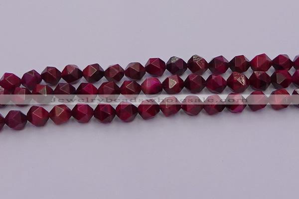 CTE1943 15.5 inches 10mm faceted nuggets red tiger eye beads