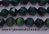 CTE1946 15.5 inches 6mm faceted nuggets green tiger eye beads