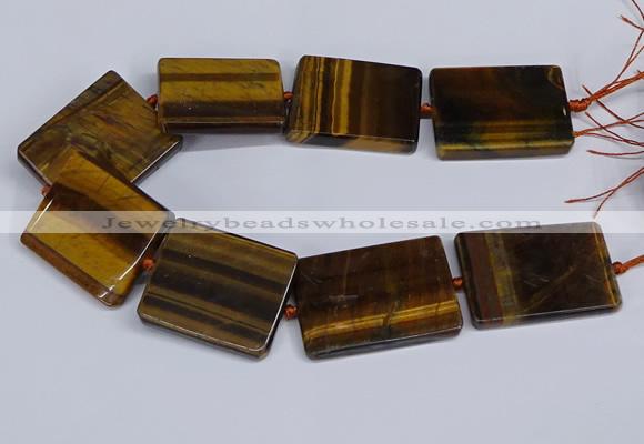 CTE1960 15.5 inches 35*45mm - 35*50mm rectangle yellow tiger eye beads