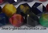 CTE1972 15.5 inches 12mm faceted nuggets mixed tiger eye beads