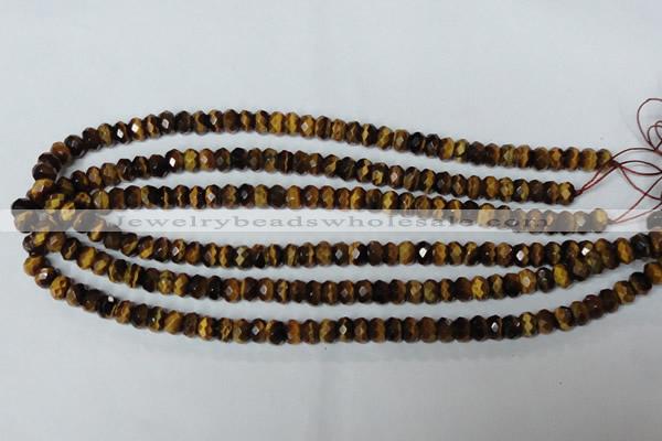 CTE198 15.5 inches 5*8mm faceted rondelle yellow tiger eye gemstone beads