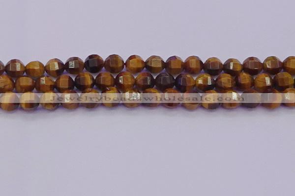 CTE1992 15.5 inches 8mm faceted round yellow tiger eye beads