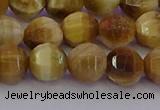 CTE1997 15.5 inches 8mm faceted round golden tiger eye beads