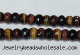 CTE200 15.5 inches 4*6mm faceted rondelle red & yellow tiger eye beads