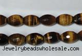 CTE206 15.5 inches 6*8mm faceted rice yellow tiger eye beads