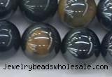 CTE2088 15.5 inches 12mm round AB-color blue & yellow tiger eye beads