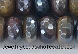 CTE2104 7*12mm faceted rondelle AB-color mixed tiger eye beads