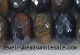 CTE2106 10*16mm faceted rondelle AB-color mixed tiger eye beads