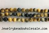 CTE2122 15.5 inches 10mm round golden & blue tiger eye beads