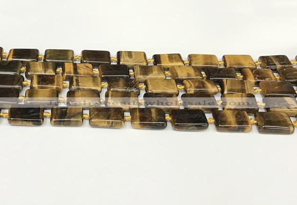 CTE2132 15.5 inches 13*18mm rectangle yellow tiger eye beads