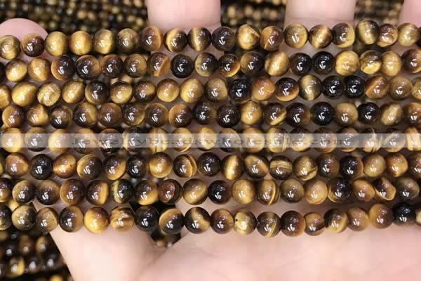 CTE2157 15.5 inches 5mm round yellow tiger eye gemstone beads