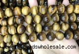 CTE2162 15.5 inches 14mm round yellow tiger eye gemstone beads