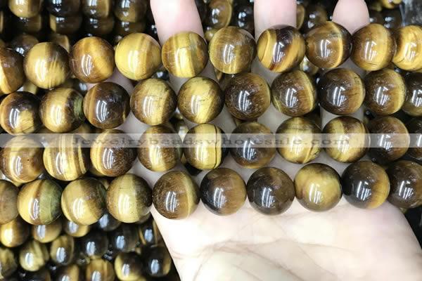 CTE2162 15.5 inches 14mm round yellow tiger eye gemstone beads