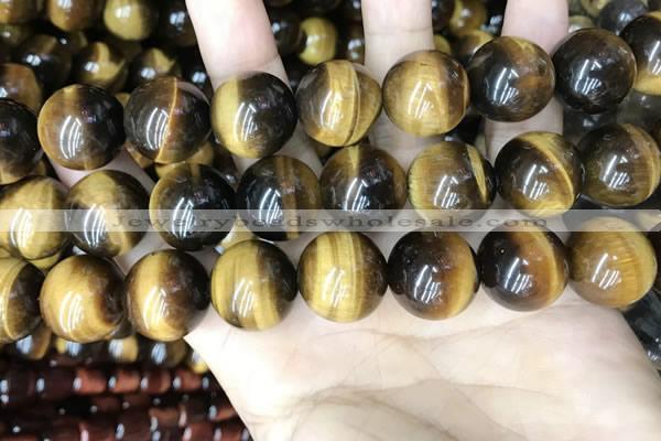 CTE2165 15.5 inches 20mm round yellow tiger eye gemstone beads