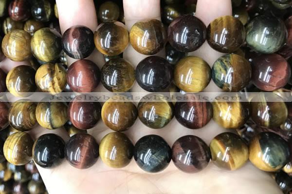 CTE2197 15.5 inches 18mm round mixed tiger eye beads wholesale