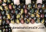 CTE2205 15.5 inches 14mm round mixed tiger eye gemstone beads