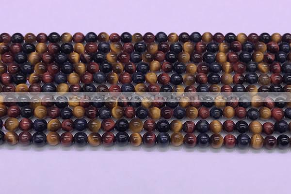 CTE2218 15.5 inches 4mm round colorful tiger eye gemstone beads