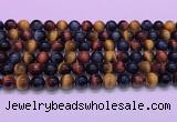 CTE2220 15.5 inches 8mm round colorful tiger eye gemstone beads