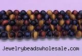 CTE2221 15.5 inches 10mm round colorful tiger eye gemstone beads