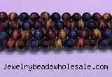 CTE2223 15.5 inches 14mm round colorful tiger eye gemstone beads