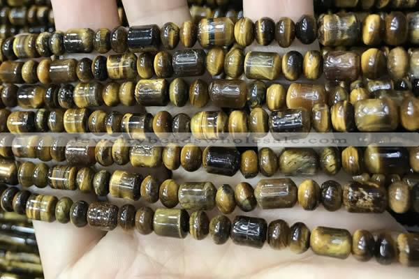 CTE2243 15.5 inches 4*6mm rondelle & 6*8mm tube yellow tiger eye beads