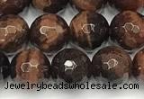 CTE2255 15 inches 8mm faceted round red tiger eye beads