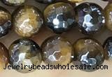 CTE2265 15 inches 6mm faceted round AB-color yellow tiger eye beads