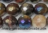 CTE2286 15 inches 8mm faceted round AB-color colorful tiger eye beads