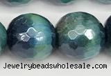 CTE2291 15 inches 12mm faceted round AB-color green tiger eye beads