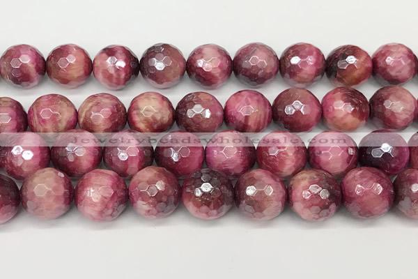 CTE2292 15 inches 12mm faceted round AB-color red tiger eye beads