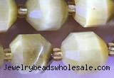 CTE2295 15 inches 9*10mm faceted golden tiger eye beads