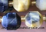 CTE2296 15 inches 9*10mm faceted golden & blue tiger eye beads