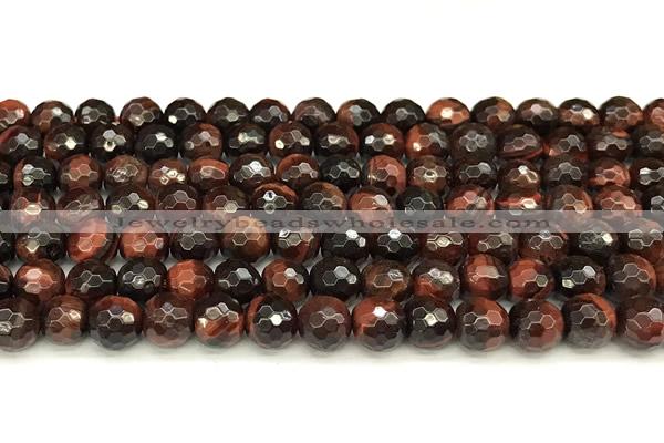 CTE2320 15 inches 6mm faceted round red tiger eye beads