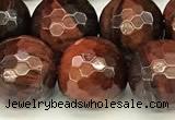 CTE2323 15 inches 12mm faceted round red tiger eye beads