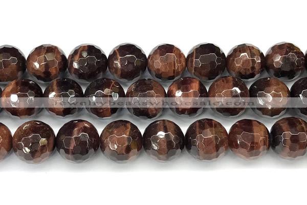 CTE2348 15 inches 14mm faceted round red tiger eye beads