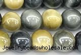 CTE2372 15 inches 6mm round AB-color golden & blue tiger eye beads