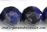 CTE2402 15 inches 12mm facted round blue tiger eye beads