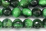 CTE2408 15 inches 6mm round faceted green tiger eye beads