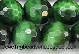 CTE2410 15 inches 10mm faceted round green tiger eye beads