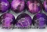 CTE2421 15 inches 10mm faceted round purple tiger eye beads