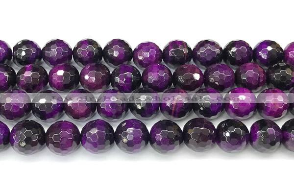 CTE2422 15 inches 12mm faceted round purple tiger eye beads