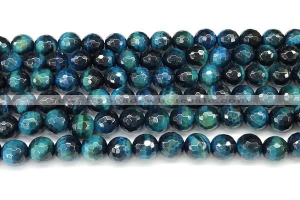 CTE2429 15 inches 6mm facted round blue tiger eye beads