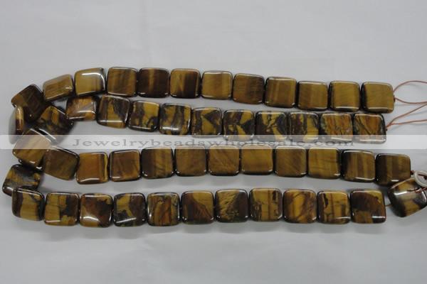 CTE309 15.5 inches 16*16mm square yellow tiger eye gemstone beads