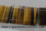 CTE317 15.5 inches 25*35mm faceted rectangle yellow tiger eye beads