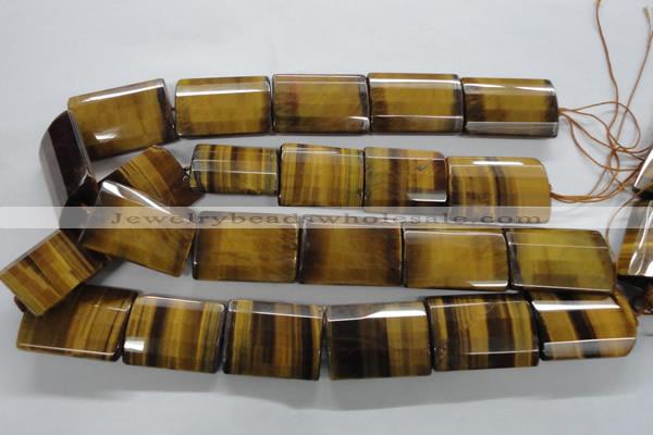 CTE317 15.5 inches 25*35mm faceted rectangle yellow tiger eye beads