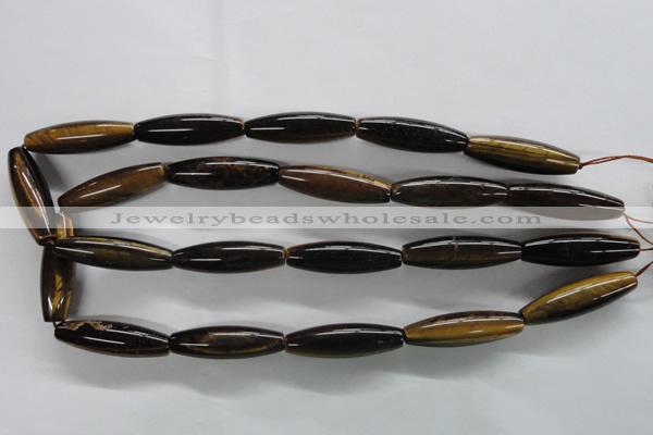 CTE331 15.5 inches 10*35mm rice yellow tiger eye gemstone beads