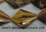 CTE333 15.5 inches 22*30mm pyramid yellow tiger eye gemstone beads