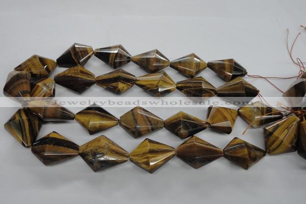 CTE333 15.5 inches 22*30mm pyramid yellow tiger eye gemstone beads