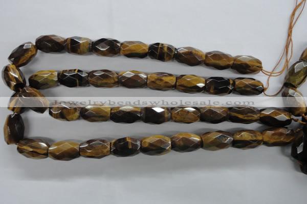 CTE334 15.5 inches 13*20mm faceted drum yellow tiger eye gemstone beads